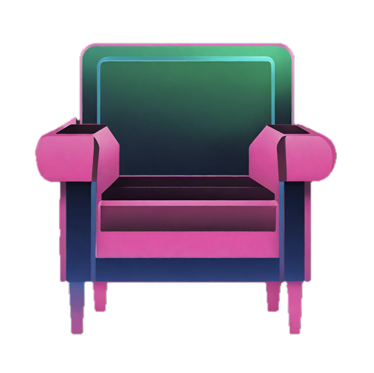 A pink armchair